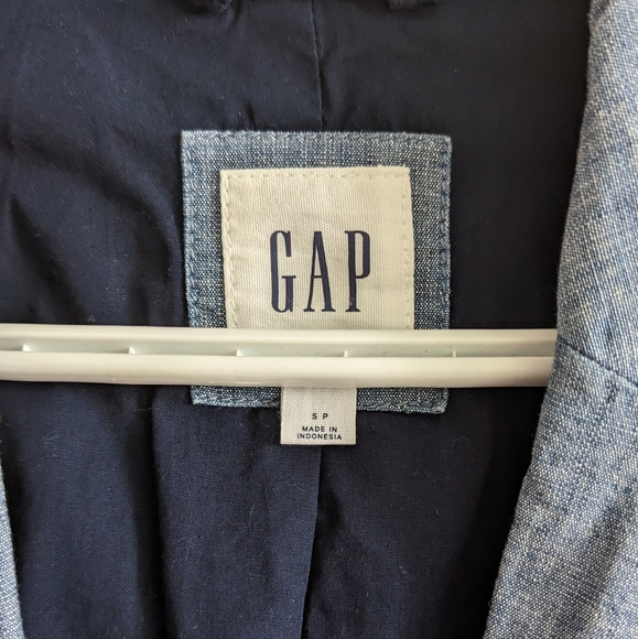 Blue Cotton Casual Blazer - Picture 3 of 7